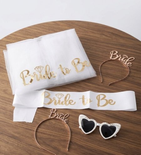 بكج مكون من طرحة وشاح نظارة عروس طرق bride