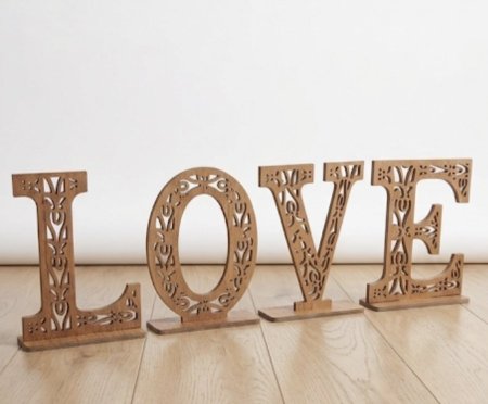 كلمة LOVE خشب Cnc