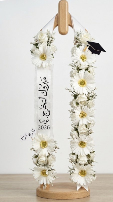 وشاح ورد للخريج